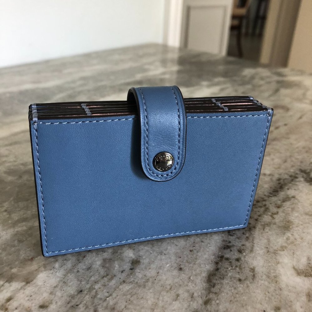 NWT Accordion Card Case Holder Color-Block Blue